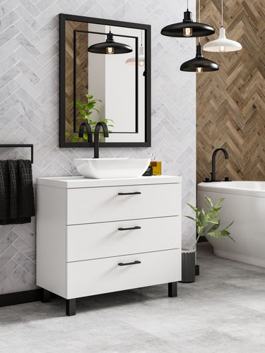 Szafka łazienkowa ROMA 60  biała z umywalką Lara (W2) na Arena.pl