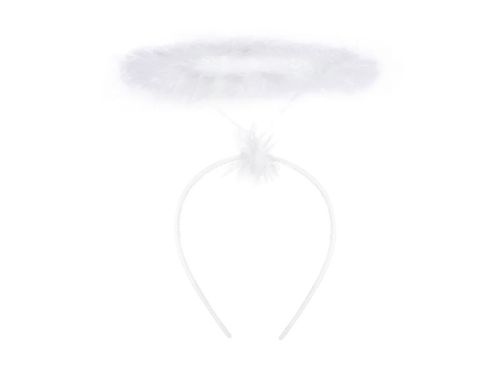 Opaska na głowę, Aureola z piórek, biała na Arena.pl