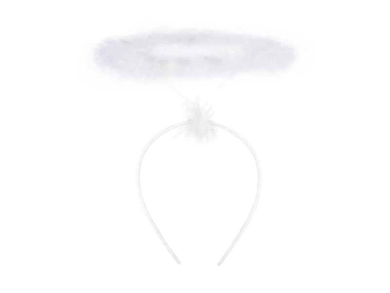 Opaska na głowę, Aureola z piórek, biała zdjęcie 1