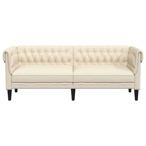 Sofa Chesterfield trzyosobowa, obita lnem na Arena.pl