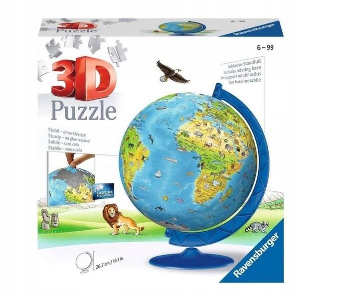 PUZZLE 3D GLOBUS PO ANGIELSKU 180 ELEMENTÓW zdjęcie 1