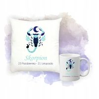 Zestaw Poduszka i Kubek Nadruk Personalizacja ZNAKIEM ZODIAKU SKORPION