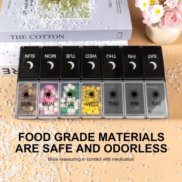 Organizer Na Leki Kasetka Pojemnik Na Tabletki Ranek-Wieczór 235x120 mm zdjęcie 2