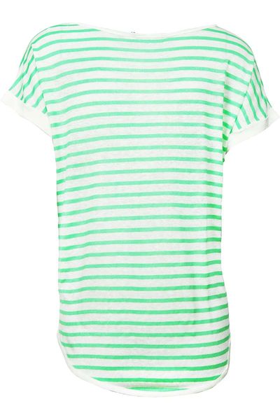 Bluzka w Biało-Zielone Paski  - 44 / XXL zdjęcie 3