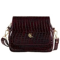 Torebka damska skórzana listonoszka Canaletto lakierowana bordo TD655s354