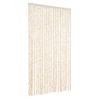 Zasłona przeciwko owadom, beżowo-biała, 100x220 cm, szenil