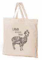 Bawełniana torba zakupowa zdobiona motywem zwierzęcym - Lama 38x42x10cm