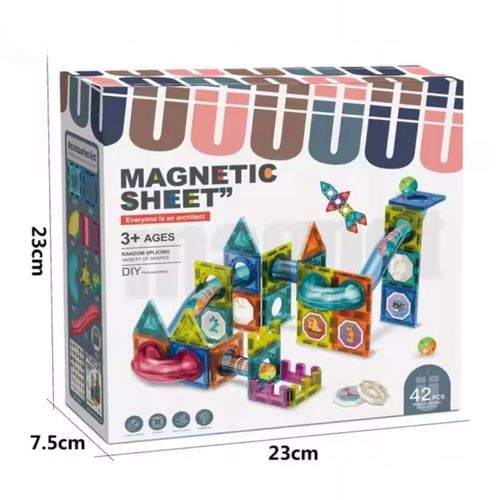 KLOCKI MAGNETYCZNE DLA DZIECKA KONSTRUKCYJNE 3D EDUKACYJNE TOR KULKOWY 42EL na Arena.pl