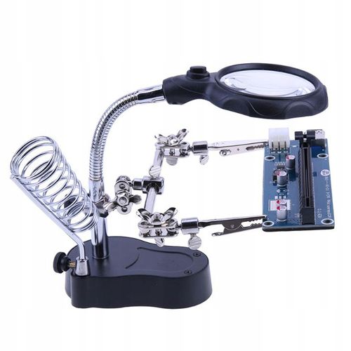 Trzecia Ręka Zestaw Do Lutowania Uchwyt Lupa + Led na Arena.pl