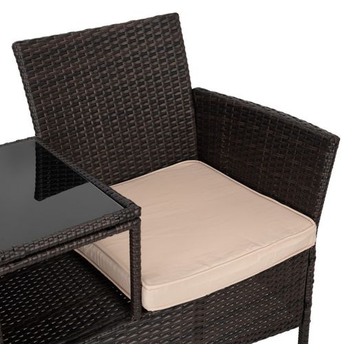 Ławka ogrodowa z technorattanu sofa CORDOBA brązowa na Arena.pl