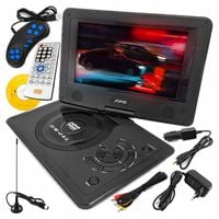 Odtwarzacz przenośny DVD OBRACANY ekran 9cal gry AKUMULATOR 12V USB SD