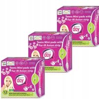 GENTLE DAY ECO Podpaski ekologiczne z paskiem anionowym, pakiet 3 x12 szt