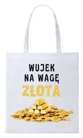 Dla Wujka Wujaszka Prezent Torba Eco Biała Shopper Z Nadrukiem Ze Zdjęciem