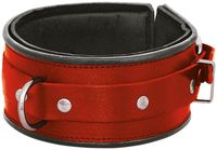 Czerwona Obroża Szeroka Z Półkolem I Wyściółką Leder 1001 Bl