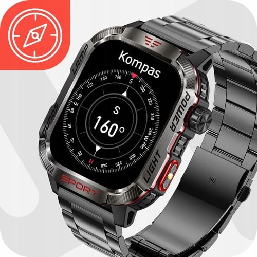 SMARTWATCH MĘSKI MILITARNY ZEGAREK POLSKIE MENU ROZMOWY 600 MAH SMART WATCH na Arena.pl