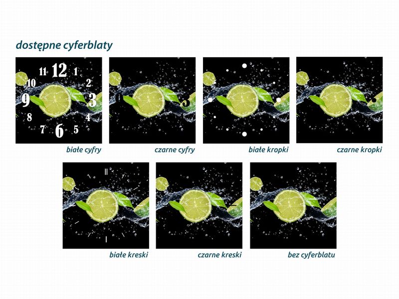 ZEGAR SZKLANY OKRĄGŁY - Limonki zdjęcie 3