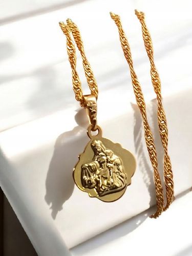 Łańcuszek komunijny medalik dwustronny SZKAPLERZ Matka Boska naszyjnik na Arena.pl