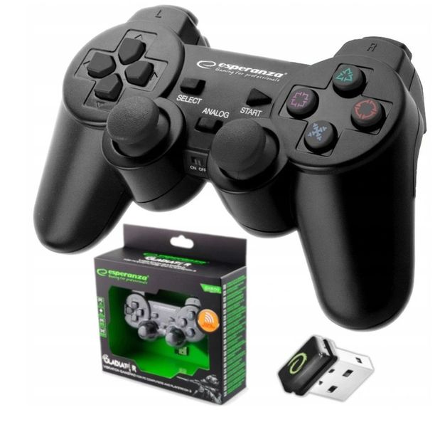 BEZPRZEWODOWY GAMEPAD PAD PC/PS3 WIBRACJA CZARNY zdjęcie 1