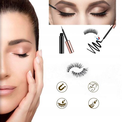 RZĘSY MAGNETYCZNE 7x DŁUGIE 2x EYELINER NATURALNE na Arena.pl