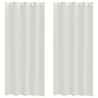 Zasłony z zasłonami 2 pcs Kremowy Poliester