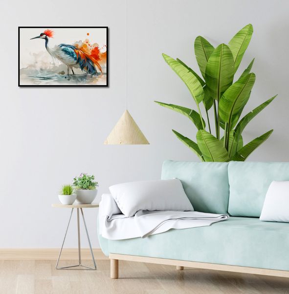Plakat 60x40cm Żuraw w Akwareli zdjęcie 4