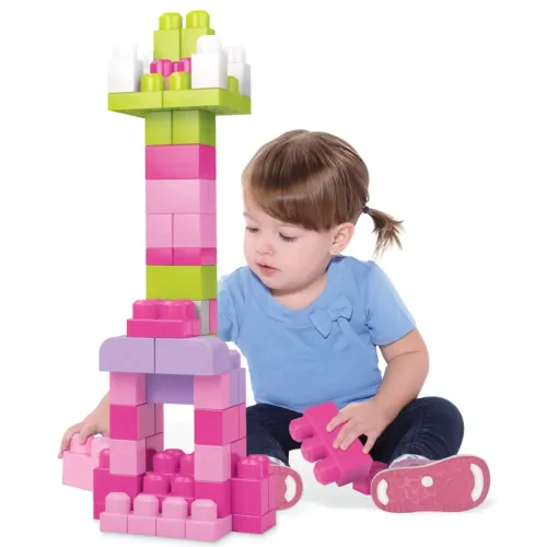 Mega Bloks First Builders. CYP67 Klocki 60 elementów w różowej torbie na Arena.pl