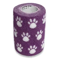 Bandaż kohezyjny 7,5cm x 4,5m fioletowy w łapki