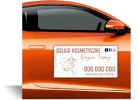 Magnes na samochód reklama magnetyczna GOTOWY PROJEKT USŁUGI KOSMETYCZNE