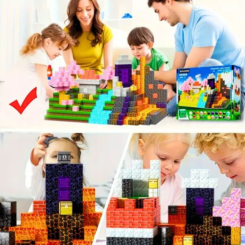 Klocki Magnetyczne Zestaw Klocków Edukacyjnych Na Magnes 32 SZT. + LUDZIK na Arena.pl