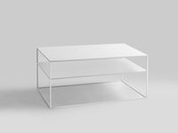 Stół kawowy TENSIO 2 FLOOR METAL 100x60 - biały, design industrialny