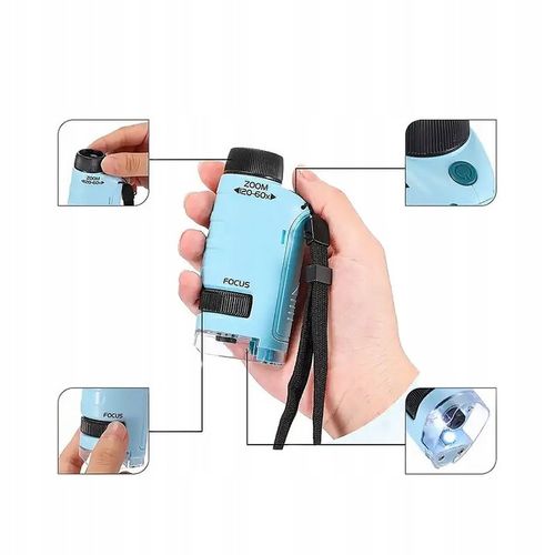 MIKROSKOP EDUKACYJNY KIESZONKOWY DLA DZIECI LABORATORIUM 120x 60x PRZENOŚNY na Arena.pl