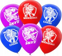 ZESTAW BALONÓW Z NADRUKIEM PSI PATROL SKAY MARSHALL DEKORACJA URODZINOWA