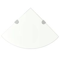 Półki narożne, 2 szt., chromowane wsporniki, szkło, 35x35 cm