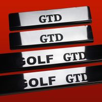 Listwa progowa VW GOLF MK7 GTD Stal nierdzewna 304 połysk z czarny napis