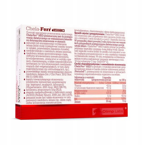 OLIMP CHELA-FERR MED 30kaps MOCNE ŻELAZO na Arena.pl