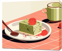 Obraz 70x60cm Deser Matcha