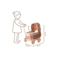 lala WÓZEK WIKLINOWY DLA LALEK Z POŚCIELĄ 50x30 H45 CM uniwersalny