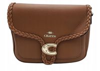 Charro - torebka listonoszka skóra ekologiczna warkocz brązowy CH8022-143