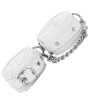 Solidne białe kajdany - skóra