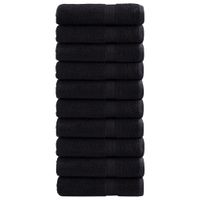 Ręczniki premium SOLUND, 10 szt., czarne, 70x140 cm, 600 g/cm²