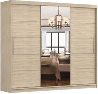 Szafa przesuwna ALBA I 250x61 SONOMA/SONOMA+LUSTRO półki PRODUCENT