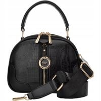 Torebka Monnari Kuferek Tłoczenie Croco Czarna Listonoszka Elegancka Torba