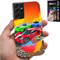 ETUI DO SAMSUNG GALAXY S21 Ultra - DLA DZIECI, SAMOCHODY WYŚCIGOWE + FOLIA
