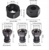 3 x TULEJA ,1 x nakrętki /REDUKCJA 6 ,8 ,6,35mm wys 16,5mm