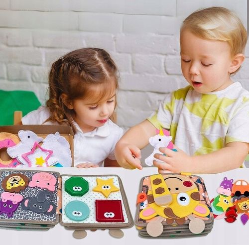 Tablica Manipulacyjna Sensoryczna Montessori Książeczka Zabawka Edukacyjna na Arena.pl