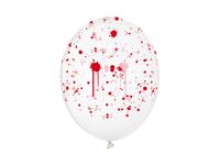 Balony lateksowe przezroczyste z nadrukiem krwi, 30 cm 3 szt.