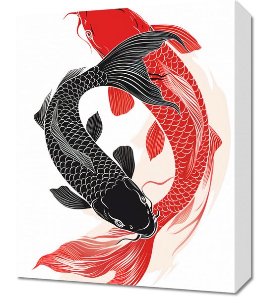 Obraz 40x50cm Yin i Yang Koi zdjęcie 1