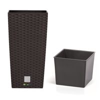 Doniczka wysoka wkład rattan 17x17x32,4 cm umbra