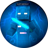 Opłatek na tort Minecraft Gra Robot Humanoidalny Postać Pixel