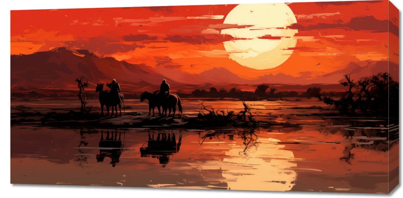 Obraz 100x50cm Zachód Słońca na Prerii zdjęcie 1